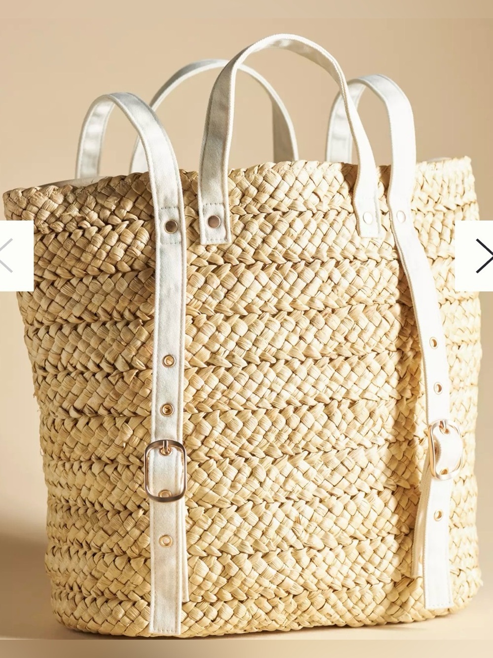 L*space Straw Backpack Tote Bag